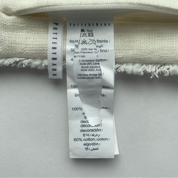 POTTERY BARN Marline Pillow Cover Orange Clay Cotton Linen 22” Fringe - Picture 4 of 6